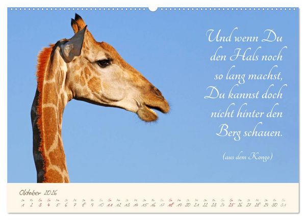 Produktbild: AFRIKA mit einem Hauch von Poesie (hochwertiger Premium Wandkalender 2026 DIN A2 quer), Kunstdruck in Hochglanz