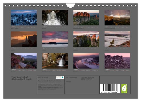 Produktbild: Traumlandschaft - S&auml;chsische Schweiz (Wandkalender 2026 DIN A4 quer), CALVENDO Monatskalender