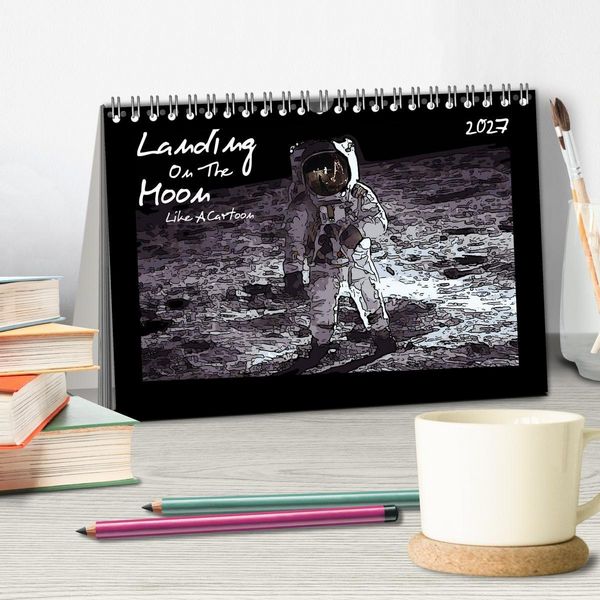Produktbild: Landing On The Moon Like A Cartoon (Tischkalender 2027 DIN A5 quer), CALVENDO Monatskalender