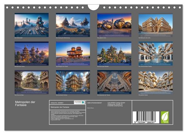 Produktbild: Metropolen der Fantasie (Wandkalender 2027 DIN A4 quer), CALVENDO Monatskalender