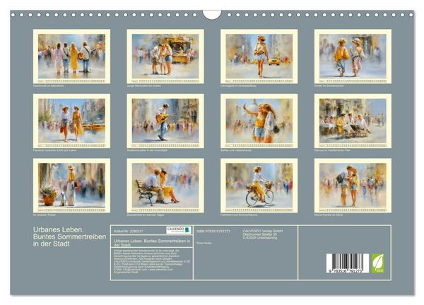 Produktbild: Urbanes Leben. Buntes Sommertreiben in der Stadt (Wandkalender 2027 DIN A3 quer), CALVENDO Monatskalender