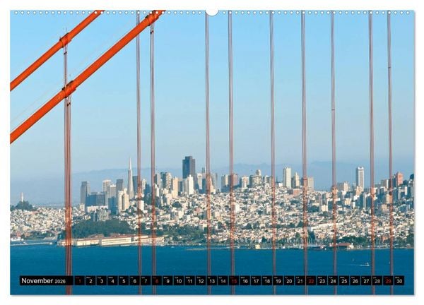 Produktbild: GOLDEN GATE BRIDGE Fascinating San Francisco (High Quality Premium Wall Calendar 2026 DIN A2 landscape),CALVENDO 12 Month Wall Calendar