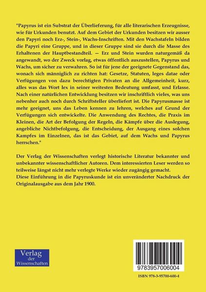 Produktbild: Einf&uuml;hrung in die Papyruskunde
