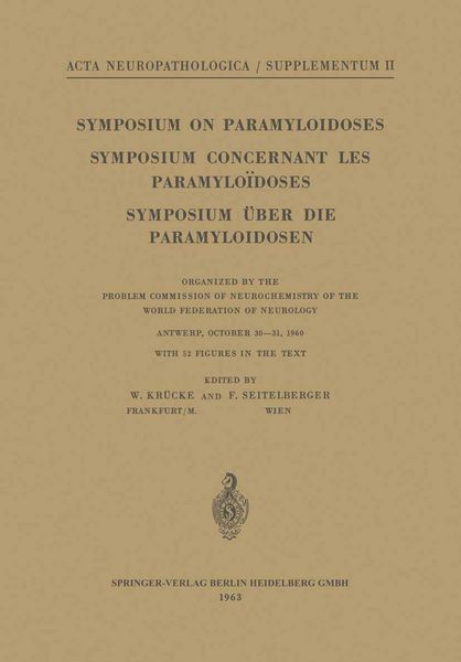 Produktbild: Symposium on Paramyloidoses / Symposium Concernant les Paramylo&iuml;doses / Symposium &uuml;ber die Paramyloidosen
