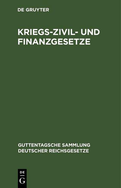 Produktbild: Kriegs-Zivil- und Finanzgesetze