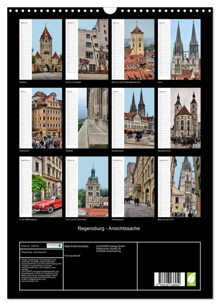 Produktbild: Regensburg - Ansichtssache (Wandkalender 2026 DIN A3 hoch), CALVENDO Monatskalender