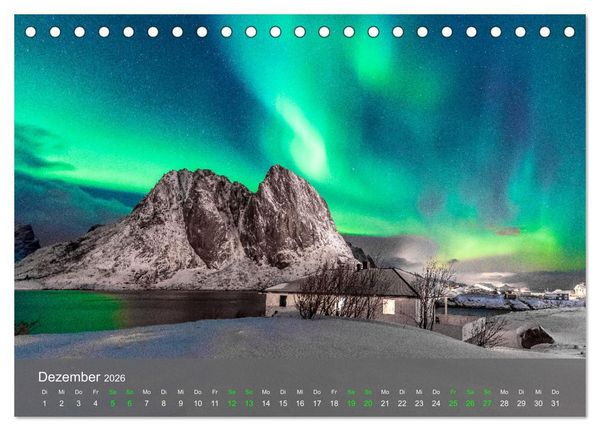 Produktbild: Naturwunder Polarlicht (Tischkalender 2026 DIN A5 quer), CALVENDO Monatskalender