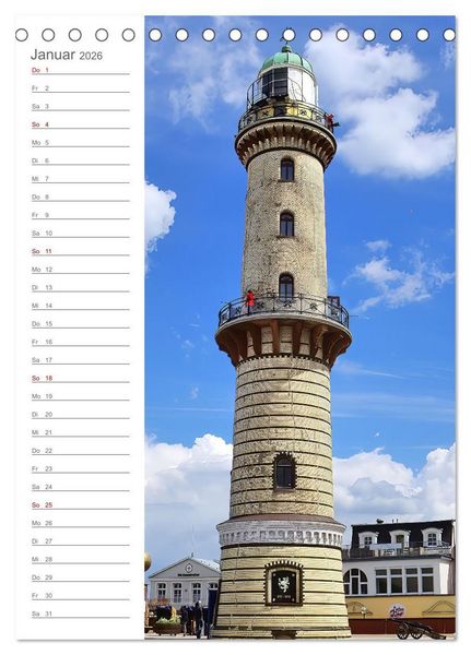 Produktbild: Leuchtender Geburtstagskalender - Leuchtt&uuml;rme an Ost-und Nordsee (Tischkalender 2026 DIN A5 hoch), CALVENDO Monatskalender
