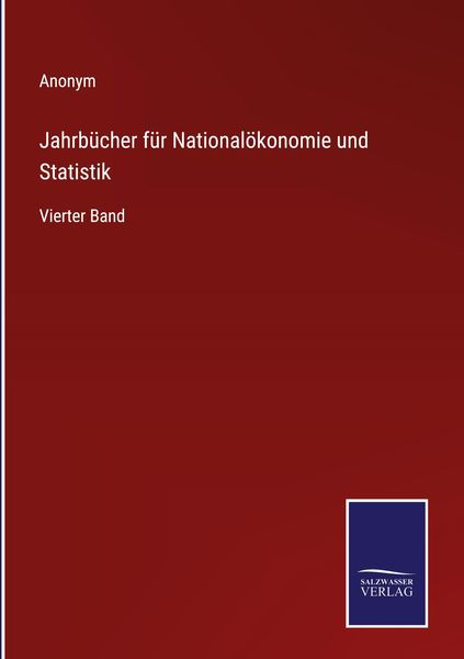 Produktbild: Jahrb&uuml;cher f&uuml;r National&ouml;konomie und Statistik