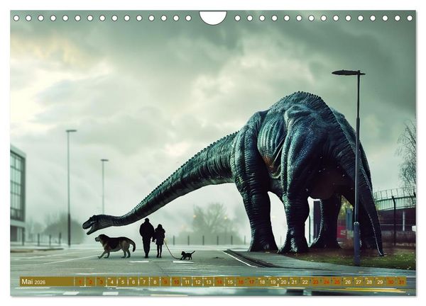 Produktbild: Wie w&auml;re es mit einem Dinosaurier als Haustier? (Wandkalender 2026 DIN A4 quer), CALVENDO Monatskalender
