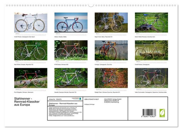 Produktbild: Stahlrenner - Rennrad-Klassiker aus Europa (hochwertiger Premium Wandkalender 2026 DIN A2 quer), Kunstdruck in Hochglanz