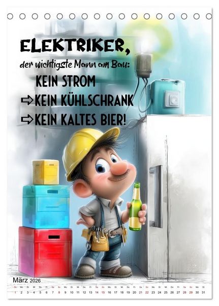 Produktbild: Elektrikerspr&uuml;che (Tischkalender 2026 DIN A5 hoch), CALVENDO Monatskalender