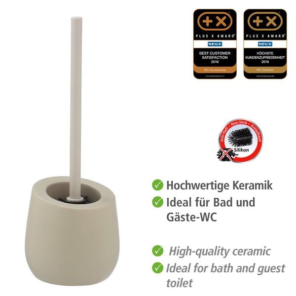 Produktbild: WC-Garnitur Mod. Badi Beige Keramik, mit Silikon-B&uuml;rstenkopf