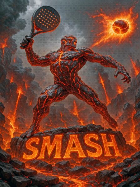 Produktbild: CALVENDO Puzzle Smash - Epischer Padel Angriff | 1000 Teile Lege-Gr&ouml;&szlig;e 64x48cm Foto-Puzzle f&uuml;r gl&uuml;ckliche Stunden