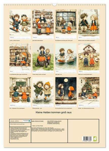 Produktbild: Kleine Helden kommen gro&szlig; raus (Wandkalender 2026 DIN A2 hoch), CALVENDO Monatskalender