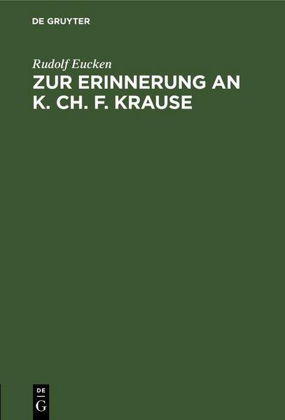 Produktbild: Zur Erinnerung an K. Ch. F. Krause