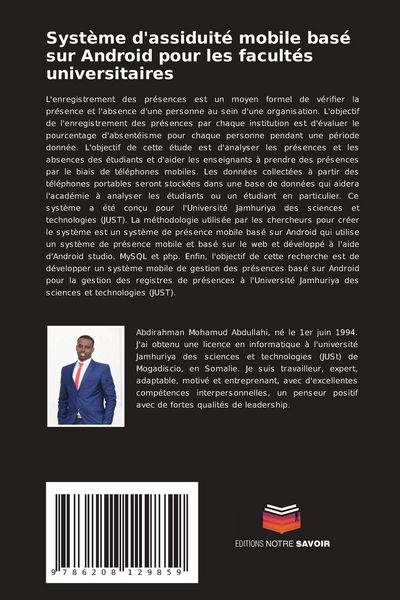 Produktbild: Syst&egrave;me d'assiduit&eacute; mobile bas&eacute; sur Android pour les facult&eacute;s universitaires