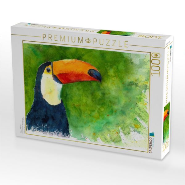 Produktbild: CALVENDO Puzzle Aquarell Tukan | 1000 Teile Lege-Gr&ouml;&szlig;e 64x48cm Foto-Puzzle f&uuml;r gl&uuml;ckliche Stunden