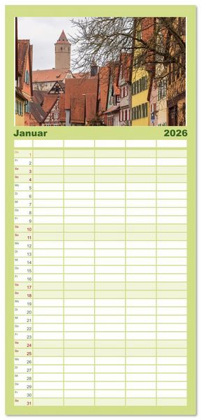 Produktbild: Familienplaner 2026 - Franken - Malerische Orte und Landschaften mit 5 Spalten (Wandkalender, 21 x 45 cm) CALVENDO