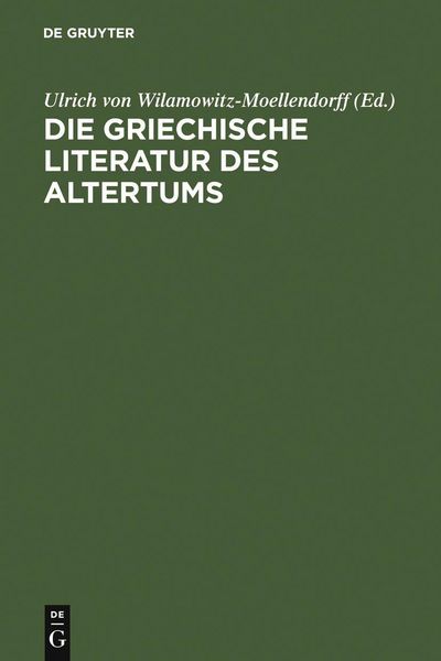 Produktbild: Die griechische Literatur des Altertums