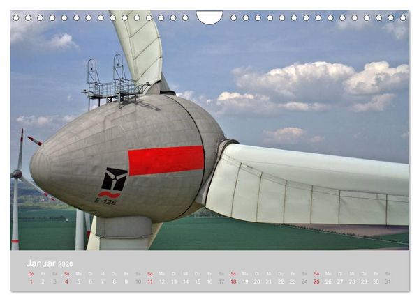 Produktbild: Windkraftanlagen aus der Luft fotografiert (Wandkalender 2026 DIN A4 quer), CALVENDO Monatskalender