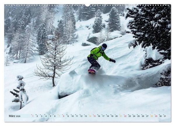 Produktbild: Snowboarden - ein St&uuml;ck Freiheit (Wandkalender 2026 DIN A2 quer), CALVENDO Monatskalender