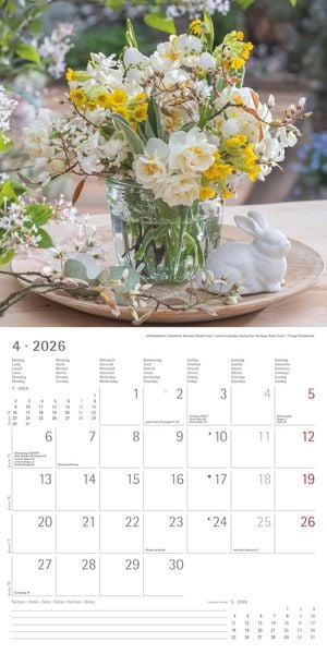 Produktbild: Alpha Edition - Blumenträume 2026 Broschürenkalender, 30x30cm, Wandkalender mit Platz für Notizen und Termine, hochwertige Bildmotive, Mondphasen, Mon