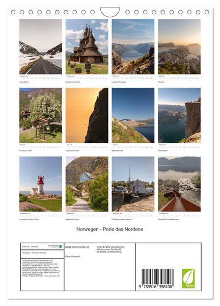 Produktbild: Norwegen - Perle des Nordens (Wandkalender 2026 DIN A4 hoch), CALVENDO Monatskalender