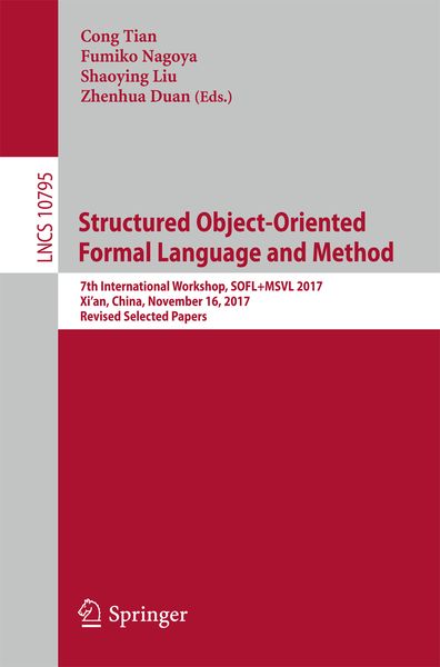 Produktbild: Structured Object-Oriented Formal Language and Method