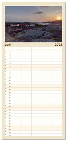 Produktbild: Familienplaner 2026 - Schweden - Die Highlights von Sm&aring;land bis zur Westk&uuml;ste mit 5 Spalten (Wandkalender, 21 x 45 cm) CALVENDO