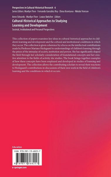 Produktbild: Cultural-Historical Approaches to Studying Learning and Development