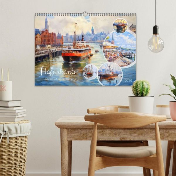 Produktbild: Hafenkante - Ein Leben mit und f&uuml;r den Hafen (Wandkalender 2026 DIN A3 quer), CALVENDO Monatskalender