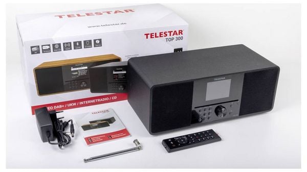 Produktbild: Telestar TOP 300 Schwarz Internet CD-Radio Internet, DAB+, UKW USB, WLAN, Internetradio, DAB+, CD, Bluetooth&reg;, AUX Inkl. Fernbedienung Schwarz