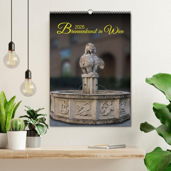 Produktbild: Brunnenkunst in Wien (Wandkalender 2026 DIN A2 hoch), CALVENDO Monatskalender