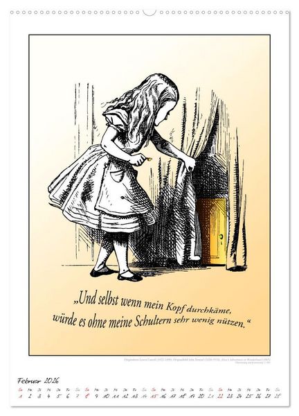 Produktbild: Alice im Wunderland - Weltliteraturkalender (Wandkalender 2026 DIN A2 hoch), CALVENDO Monatskalender