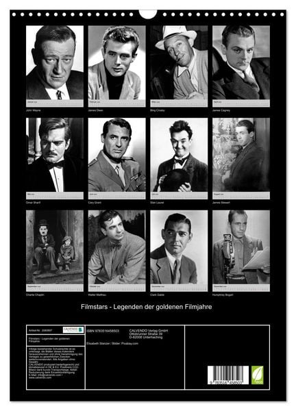 Produktbild: Filmstars - Legenden der goldenen Filmjahre (Wandkalender 2026 DIN A3 hoch), CALVENDO Monatskalender