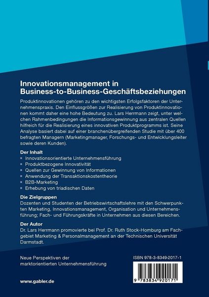 Produktbild: Innovationsmanagement in Business-to-Business-Gesch&auml;ftsbeziehungen