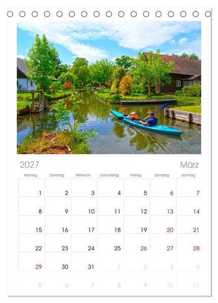 Produktbild: Tischplaner 2027 - Spreewald Natur und Kulturlandschaft (A5 Tischkalender zum Aufstellen) CALVENDO