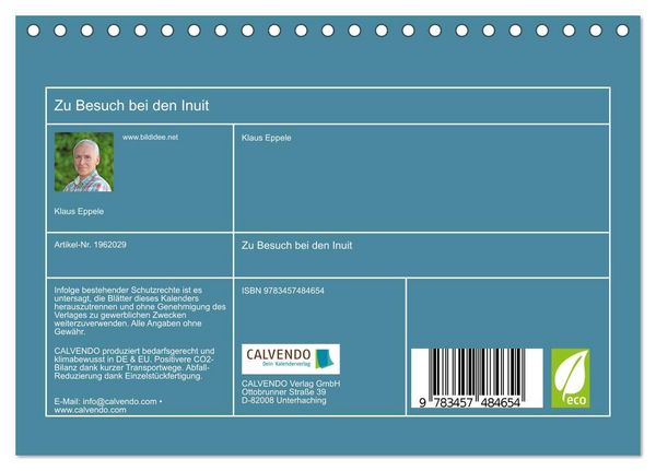 Produktbild: Zu Besuch bei den Inuit (Tischkalender 2026 DIN A5 quer), CALVENDO Monatskalender