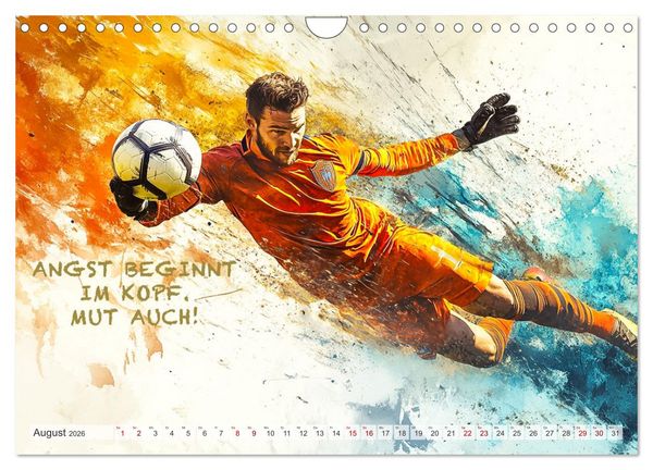 Produktbild: Fu&szlig;ball und Motivation (Wandkalender 2026 DIN A4 quer), CALVENDO Monatskalender