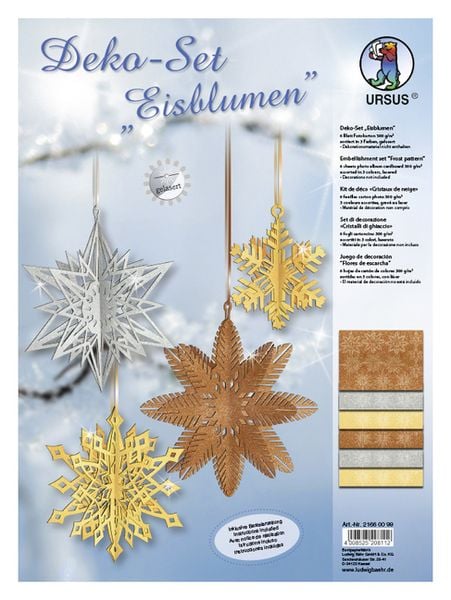 URSUS Dekorationsartikel Deko-Set, Eisblumen, 300 g/m²