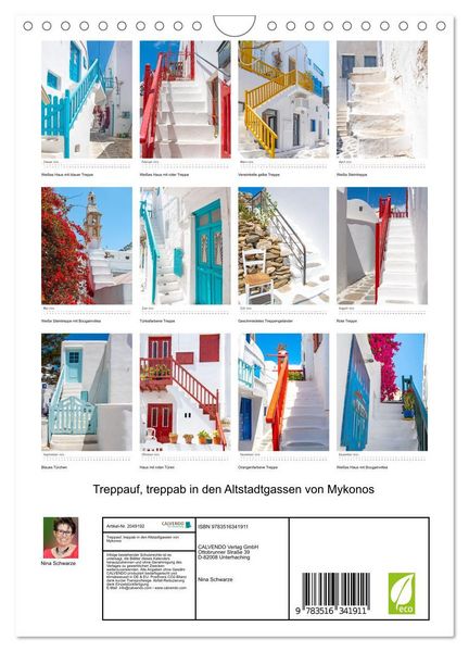 Produktbild: Treppauf, treppab in den Altstadtgassen von Mykonos (Wandkalender 2026 DIN A4 hoch), CALVENDO Monatskalender