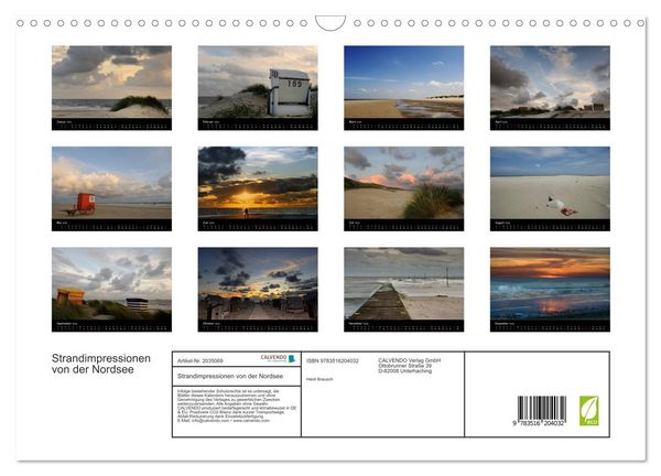 Produktbild: Strandimpressionen von der Nordsee (Wandkalender 2026 DIN A3 quer), CALVENDO Monatskalender