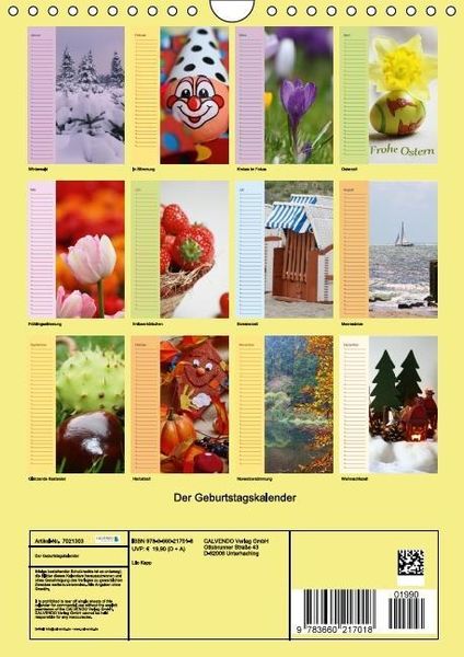 Produktbild: Der Geburtstagskalender (Wandkalender immerw&auml;hrend DIN A4 hoch)