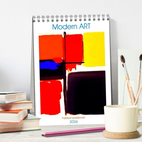 Produktbild: Modern ART Farbkompositionen (Tischkalender 2026 DIN A5 hoch), CALVENDO Monatskalender
