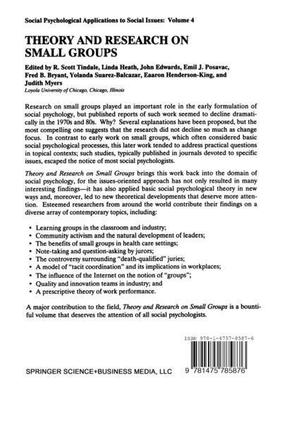 Produktbild: Theory and Research on Small Groups