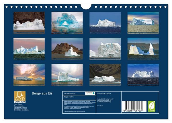 Produktbild: Berge aus Eis (Wandkalender 2026 DIN A4 quer), CALVENDO Monatskalender