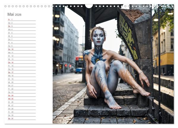 Produktbild: Tarnung und Illusion KI-Kunstvolle Verschmelzung von K&ouml;rper und Umgebung (Wandkalender 2026 DIN A3 quer), CALVENDO Monatskalender