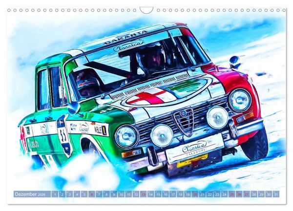 Produktbild: Rallye-Klassiker auf Eis (Wandkalender 2026 DIN A3 quer), CALVENDO Monatskalender