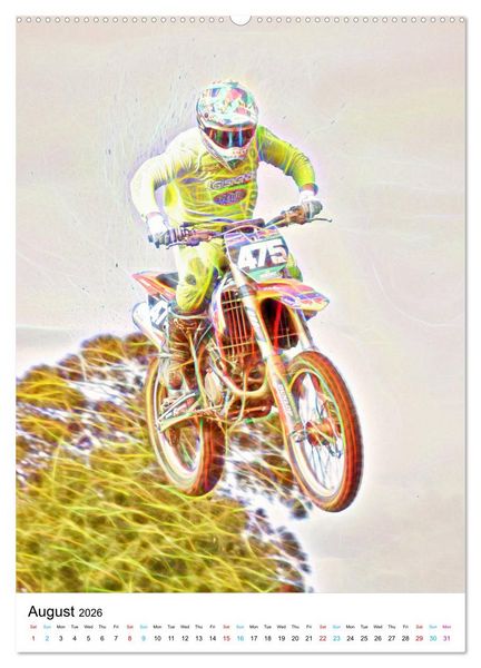 Produktbild: Electrifying Motorcross (High Quality Premium Wall Calendar 2026 DIN A2 portrait),CALVENDO 12 Month Wall Calendar